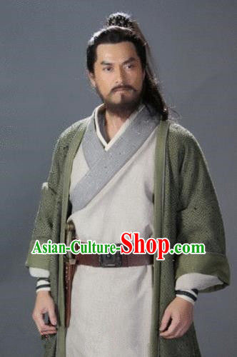 Chinese Ancient Novel Water Margin Character Costume Song Dynasty Mount Liang Castellan Chao Gai Replica Costume