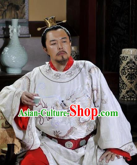 Chinese Ancient Song Dynasty Zhen Emperor Zhao Heng Replica Costume for Men