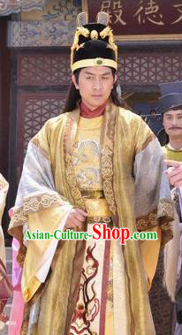 Chinese Ancient Song Dynasty Ying Emperor Zhao Shu Embroidered Replica Costume for Men