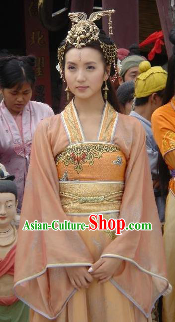 Chinese Ancient Song Dynasty Khotan Kingdom Princess Embroidered Replica Costume for Women