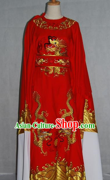 China Traditional Beijing Opera Niche Costume Chinese Peking Opera Lang Scholar Red Embroidered Robe for Adults