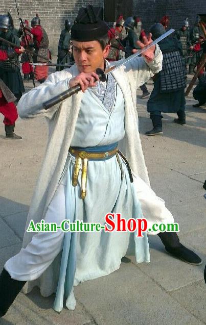 Traditional Chinese Tang Dynasty Swordsman Detective Di Renjie Replica Costume for Men