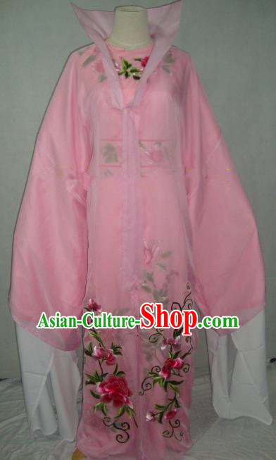 Traditional Chinese Beijing Opera Scholar Niche Costume Embroidered Pink Robe for Adults