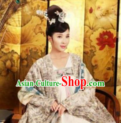 Chinese Ancient Tang Dynasty Embroidered Dress Princess Taiping Replica Costume for Women