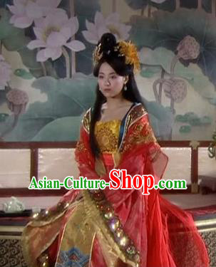 Chinese Tang Dynasty Princess Gao Yang Hanfu Dress Wedding Replica Costume for Women