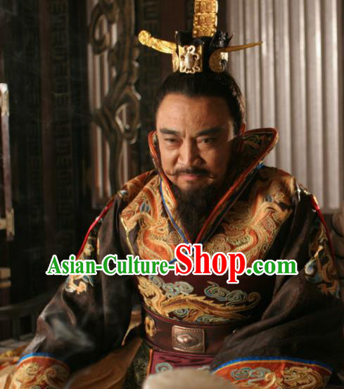 Chinese Ancient Emperor Yang of Sui Dynasty Yang Guang Embroidered Replica Costume for Men