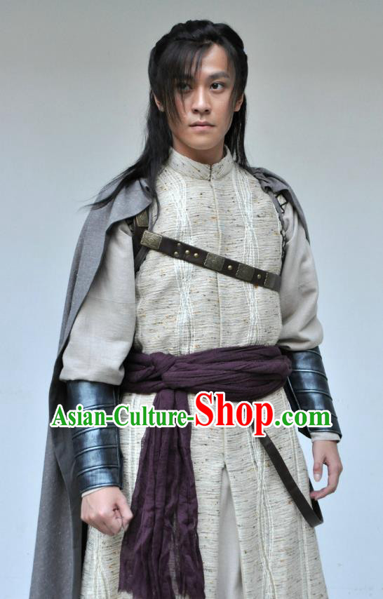 Traditional Chinese Tang Dynasty Swordsman Clothing Knight Replica Costume for Men
