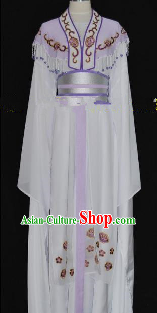 Traditional Chinese Beijing Opera Princess Purple Dress Peking Opera Diva Embroidered Costume