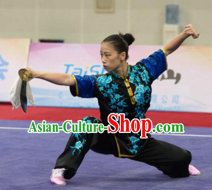 Top Southern Fist Kung Fu Uniforms  Tai Chi Uniforms Martial Arts Blouse Pants Kung Fu Suits Kungfu Outfit Professional Kung Fu Clothing Complete Set for Girls Kids Teenagers
