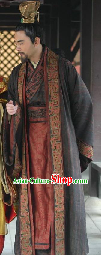 Chinese Ancient Tang Dynasty Xuanzong Emperor Li Longji Embroidered Replica Costume for Men