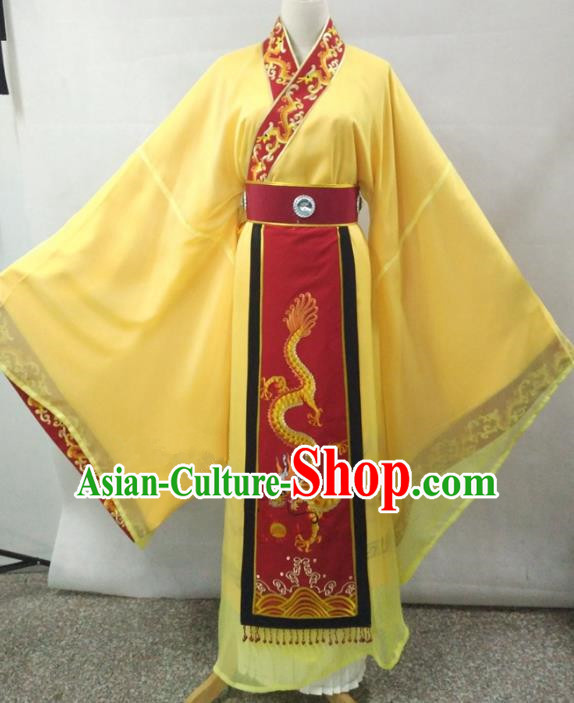 Traditional Chinese Beijing Opera Empress Costume Professional Peking Opera Diva Embroidered Yellow Dress