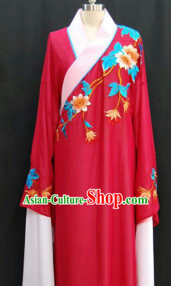 Traditional Chinese Beijing Opera Embroidered Water Sleeve Robe Peking Opera Niche Rosy Costume for Adults