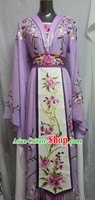 Top Grade Chinese Beijing Opera Actress Princess Embroidered Purple Dress China Peking Opera Diva Costume