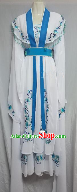 Top Grade Chinese Beijing Opera Actress White Dress China Peking Opera Diva Costume