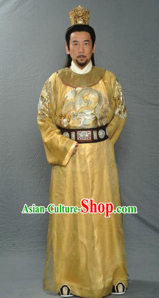 Traditional Chinese Ancient Imperial Robe Emperor Huizong of Song Dynasty Zhao Ji Replica Costume for Men