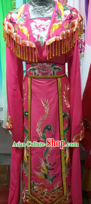 Top Grade Chinese Beijing Opera Diva Water Sleeve Rosy Dress China Peking Opera Empress Embroidered Costume