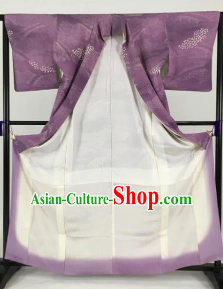 Japanese Male Costume Ancient Purple Palace Kimono Traditional Wafuku Hakama Yukata Robe for Men