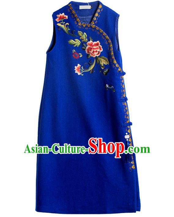 Traditional Ancient Chinese Young Women Cheongsam Dress Republic of China Tangsuit Stand Collar Blouse Dress Tang Suit Clothing
