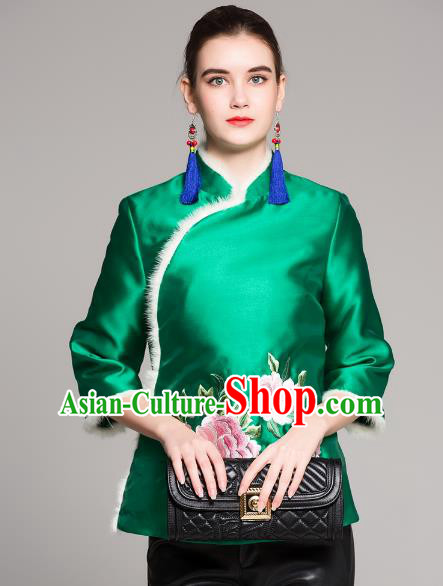 Traditional Ancient Chinese Young Women Cheongsam Dress Republic of China Tangsuit Stand Collar Blouse Dress Tang Suit Clothing