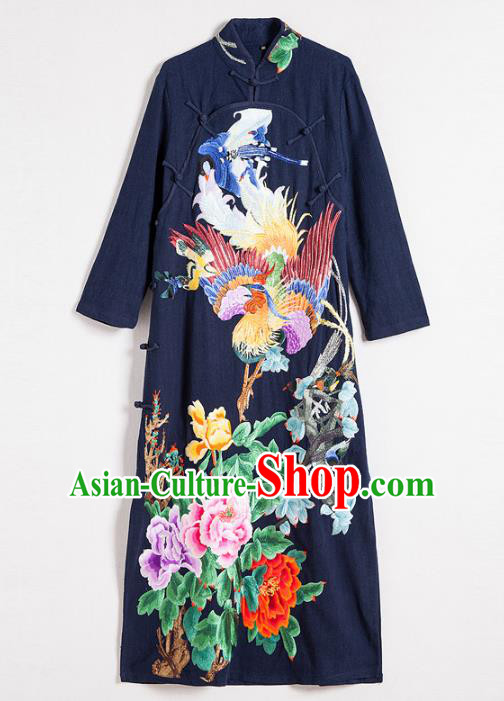 Traditional Ancient Chinese Young Women Cheongsam Dress Republic of China Tangsuit Stand Collar Blouse Dress Tang Suit Clothing