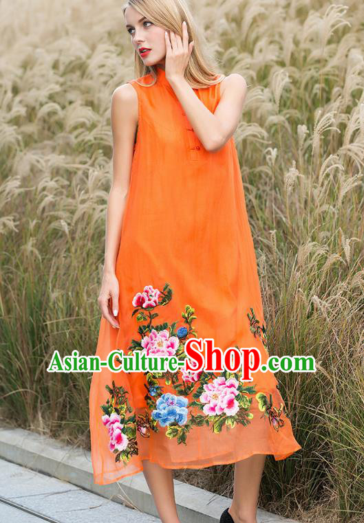 Traditional Ancient Chinese Young Women Cheongsam Dress Republic of China Tangsuit Stand Collar Blouse Dress Tang Suit Clothing