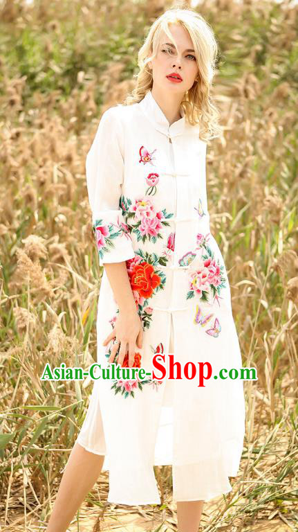 Traditional Ancient Chinese Young Women Cheongsam Dress Republic of China Tangsuit Stand Collar Blouse Dress Tang Suit Clothing