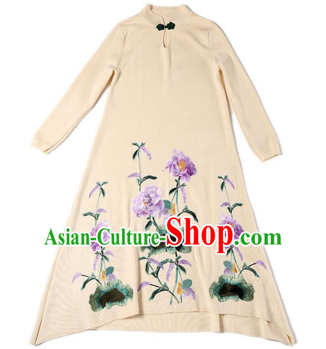 Traditional Ancient Chinese Young Women Cheongsam Dress Republic of China Tangsuit Stand Collar Blouse Dress Tang Suit Clothing
