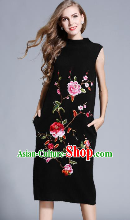 Traditional Ancient Chinese Young Women Cheongsam Dress Republic of China Tangsuit Stand Collar Blouse Dress Tang Suit Clothing