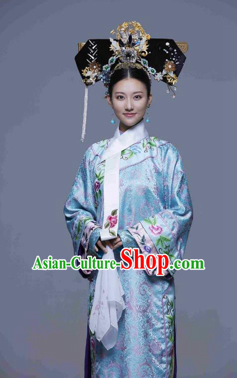 Chinese Traditional Palace Lady Historical Costume China Qing Dynasty Princess Clothing