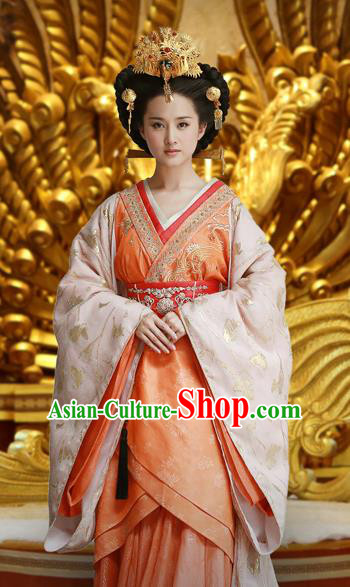 Chinese Ancient Han Dynasty Empress Chen A-jiao Hanfu Dress Replica Costume for Women