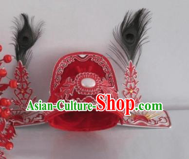 Traditional Chinese Beijing Opera Niche Hair Accessories Bridegroom Red Hats Peking Opera Scholar Headwear