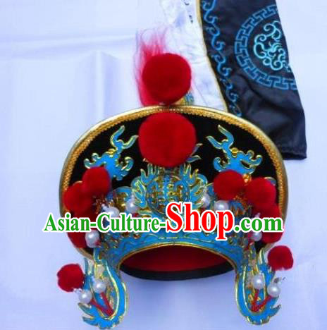 Traditional Chinese Sichuan Opera Black Hats Hair Accessories Peking Opera Headwear