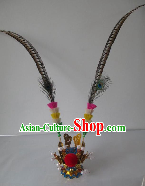 Traditional Chinese Beijing Opera Handsome Monkey King Sun Wukong Headwear Peking Opera Hair Accessories Gold Hat