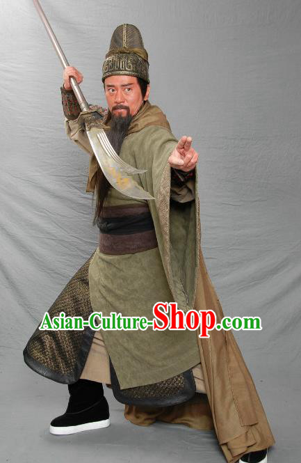 Traditional Ancient Chinese Three Kingdoms General Guan Yu Guan Gong Replica Costume for Men