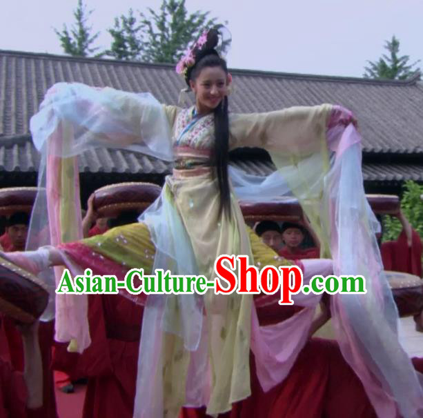 Ancient Traditional Chinese Han Dynasty Empress Zhao Feiyan Dance Hanfu Dress Replica Costume for Women