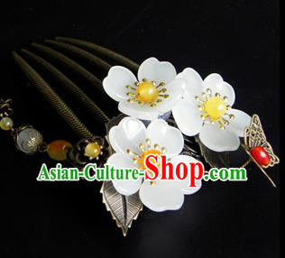 Chinese Ancient Handmade Hair Accessories Hairpins Classical Hanfu Flowers Tassel Hair Comb for Women
