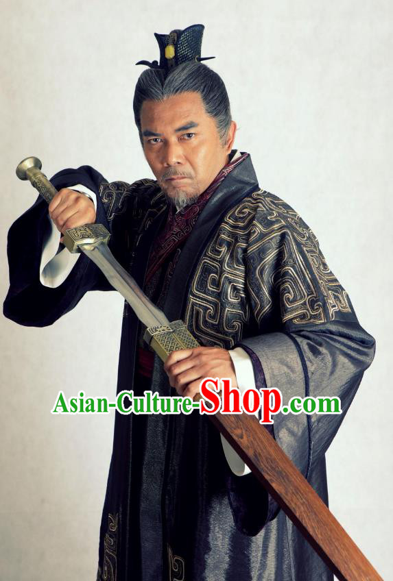 Traditional Chinese Wei and Jin Dynasties Grand Commandant Sima Kui Replica Costume for Men