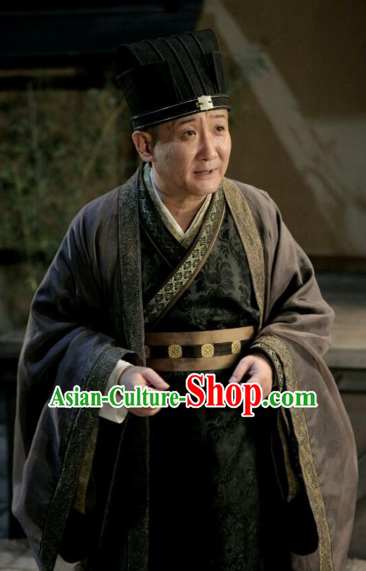 Traditional Chinese Wei and Jin Dynasties Prime Minister Replica Costume for Men