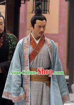 Traditional Chinese Ancient Han Dynasty Emperor Liu Che Replica Costume for Men