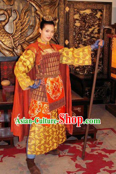 Chinese Ancient Tang Dynasty Female General Princess Pingyang Replica Costume for Women