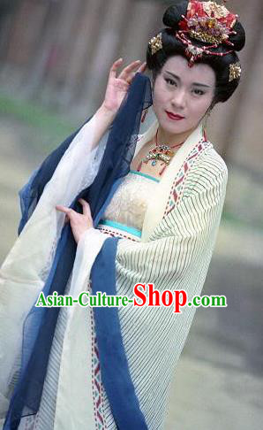 Chinese Ancient Tang Dynasty Imperial Concubine Dou Hanfu Dress Replica Costume for Women