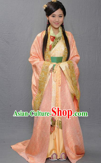 Ancient Chinese Warring States Period Qi State Princess Royal Hanfu Dress Replica Costume for Women