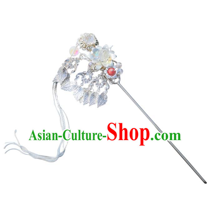 Chinese Ancient Handmade Hanfu Leaf Hairpins Palace Lady Step Shake Hair Accessories for Women