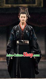Chinese Ancient Eastern Han Dynasty Emperor Liu Xie Imperial Robe Historical Costume for Men