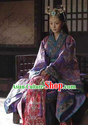 Chinese Ancient Han Dynasty Palace Princess Hanfu Dress Replica Costume for Women