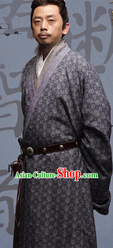 Chinese Ancient Three Kingdoms Period Military Counsellor Xu You Historical Costume for Men
