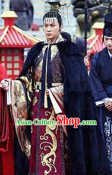 Chinese Ancient Han Dynasty Emperor Liu Fuling Historical Costume for Men