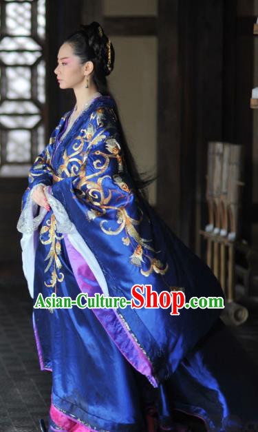 Ancient Chinese Warring States Period Palace Princess Jinshu Hanfu Dress Embroidered Replica Costume for Women