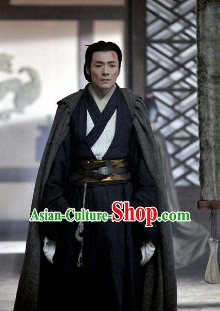 Traditional Chinese Ancient Warring States Period Swordsman Strategist Historical Costume for Men