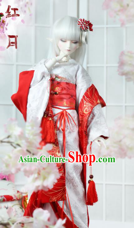 Traditional Asian Japan Courtesan Costume Japanese Shiromuku Kimono Fashion Apparel Vibration Sleeve Kimono for Women
